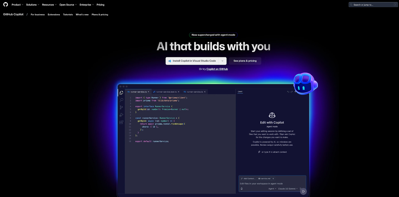 Github Copilot website